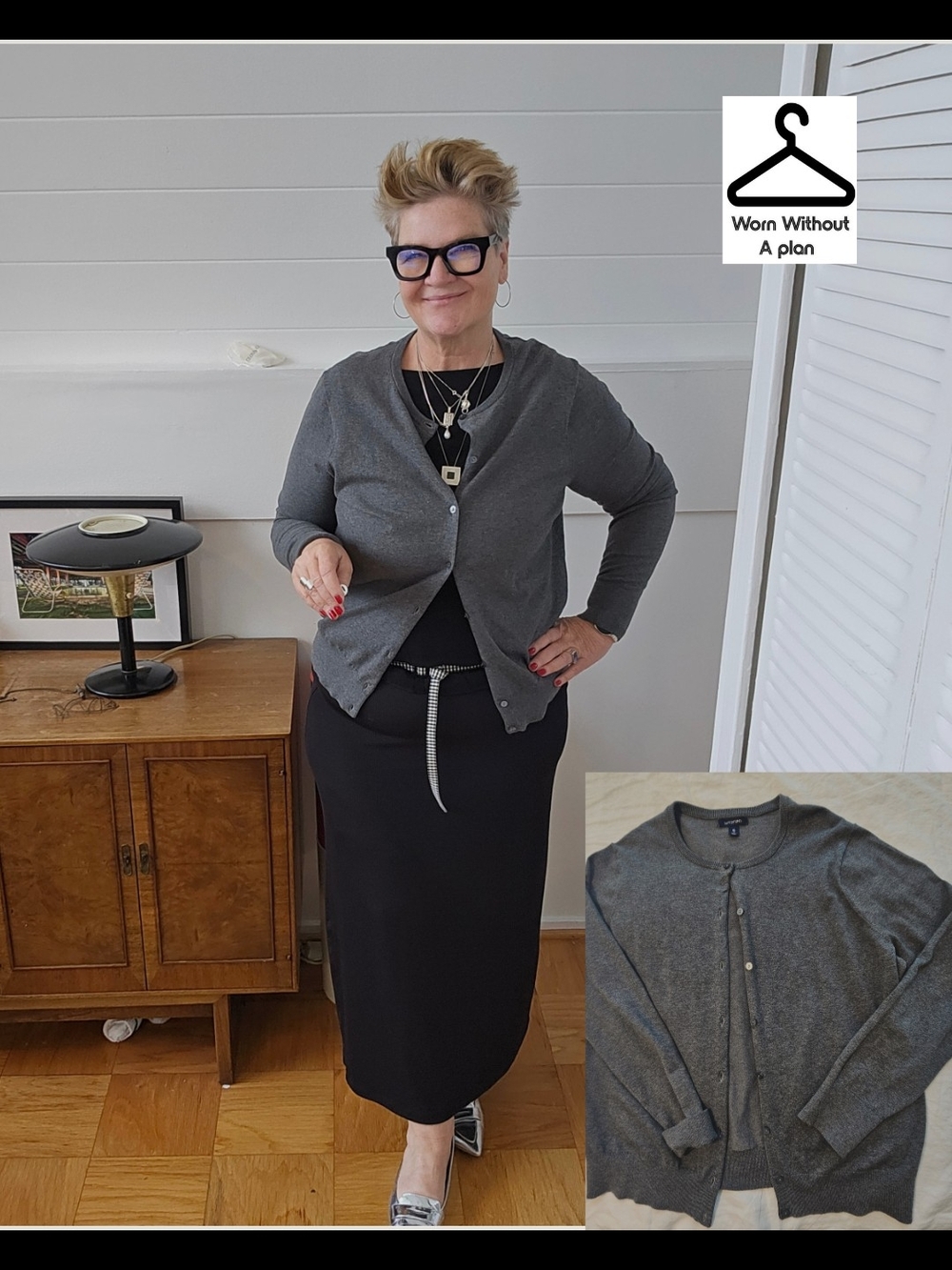 Lands' End Lightweight Gray Cotton Cardigan Size 18